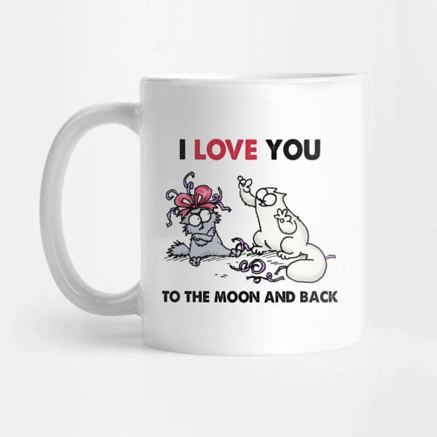 Funny Simons Cat I Love You To The Moon And Back by devanpm